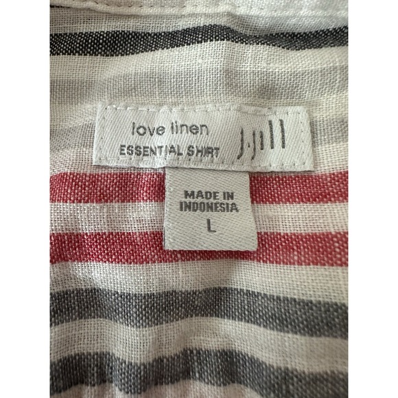 J.Jill Love‎ Linen 100% Linen Shirt Women Large Essential Button Up Summer Beach - Picture 4 of 9